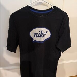 Nike Black Tee with Blue and White Logo